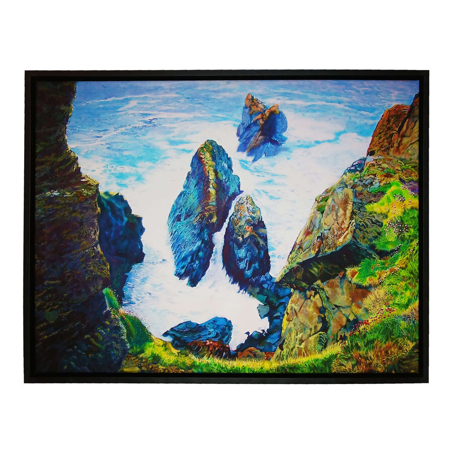 Close To The Edge - Botallack. Framed Giclée Canvas 41cm x 31cm