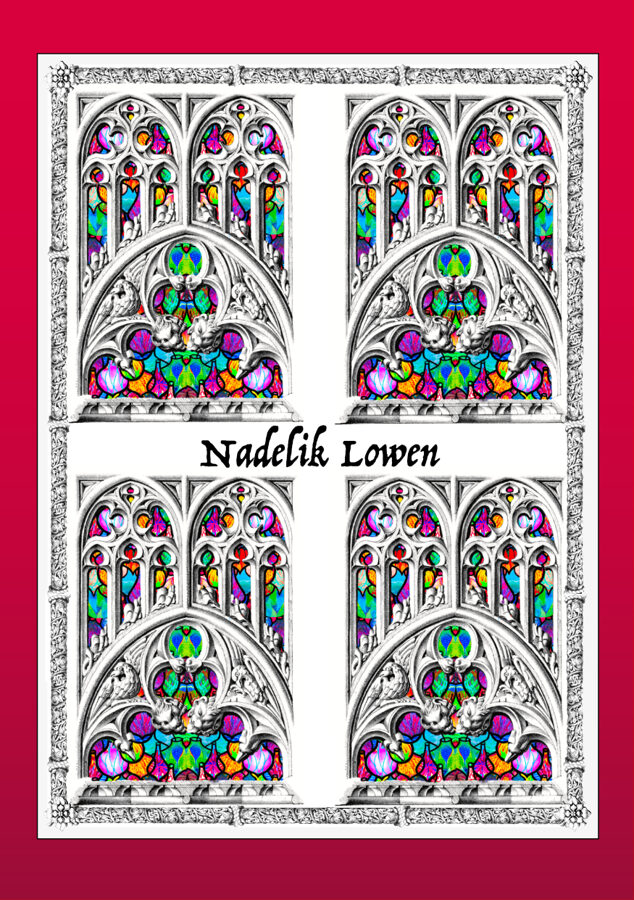 Cornish Text Gothic Bauble Christmas Cards 