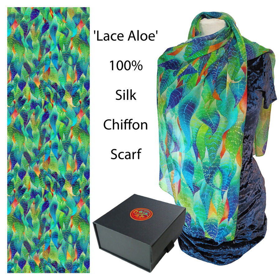 Lace Aloe 100% Silk Chiffon