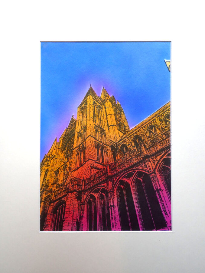 Truro Cathedral, 3 Spires - Indian Yellow & Rose