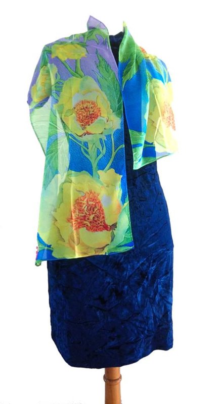 Citrus Tree Peony Paris Chiffon (Poly)