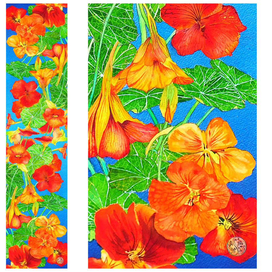 Nasturtiums 100% Silk Georgette