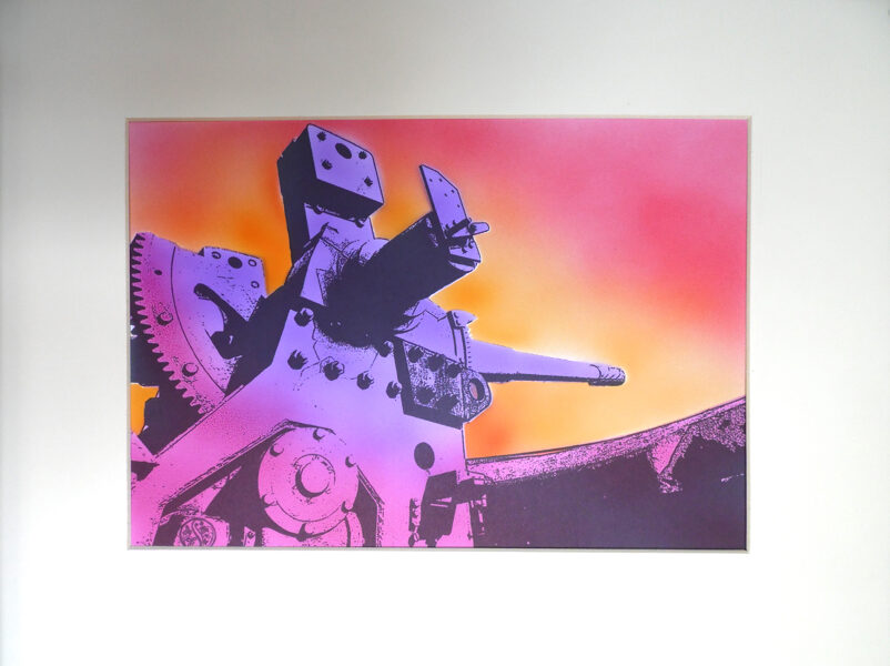 Pendennis Castle, 6" Gun - Magenta & Purple, Sky Aflame