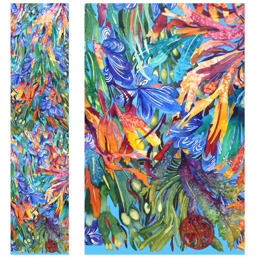 Seaweed & Mussels 100% Silk Georgette