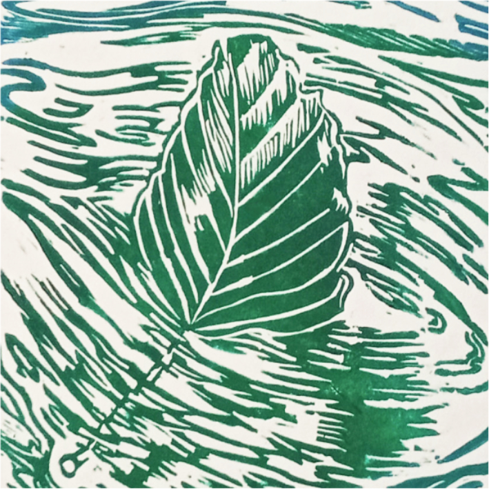 Drifting Beech Leaf Green & Turquoise
